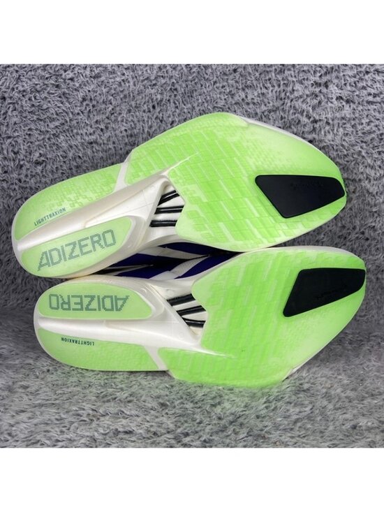 Adidas Adizero Adios Pro 4 Racing Size 8 Men = 9 Women White Purple Lime JR1656 main image 6